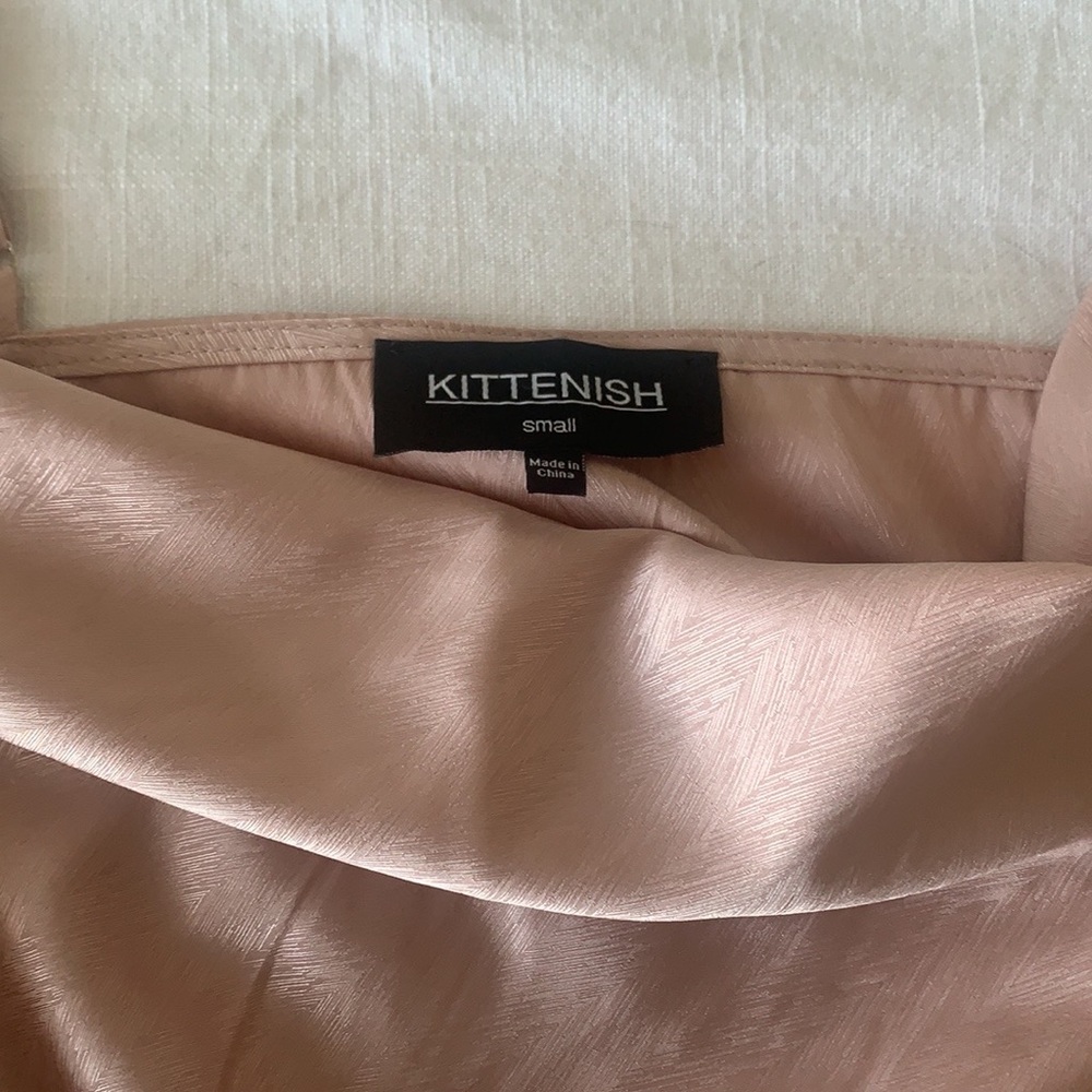 Kittenish satin cowl neckline top
